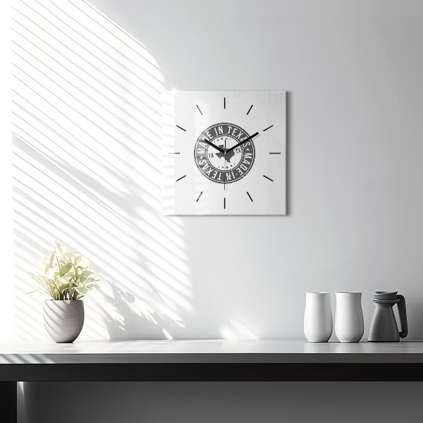 Square glass wall clock Texas stamp