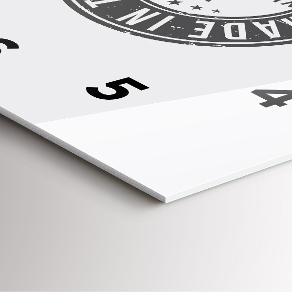 Square glass wall clock Texas stamp