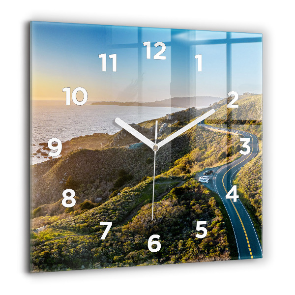 Square glass wall clock The Road to San Francisco