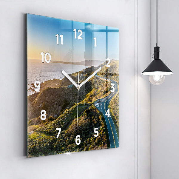Square glass wall clock The Road to San Francisco