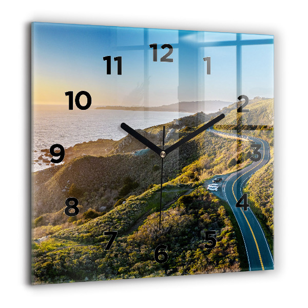 Square glass wall clock The Road to San Francisco