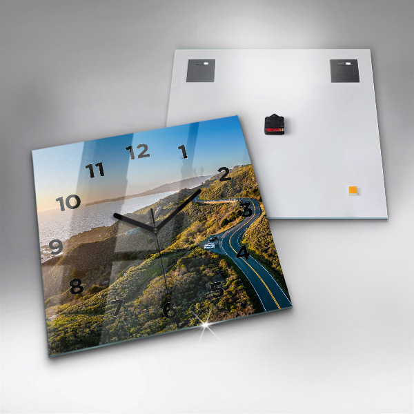 Square glass wall clock The Road to San Francisco