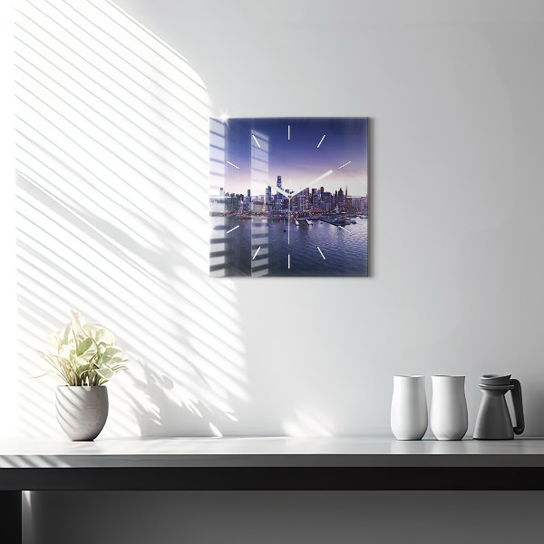 Square glass wall clock View of San Francisco