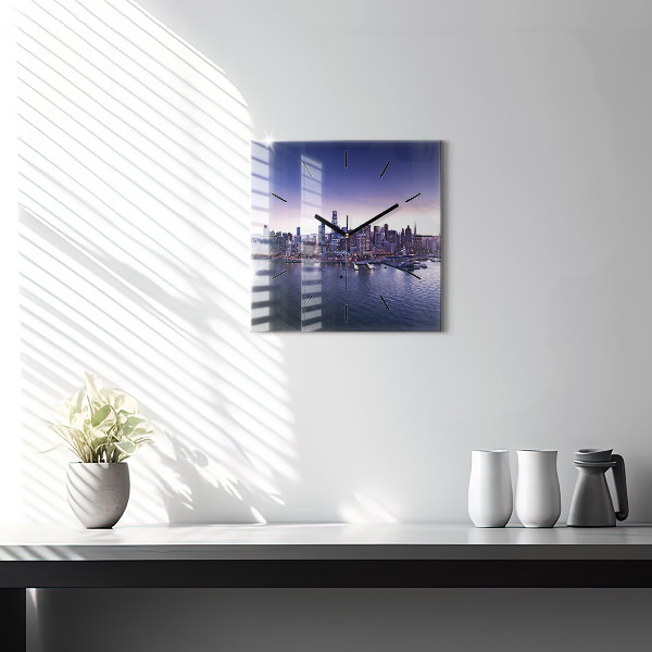 Square glass wall clock View of San Francisco