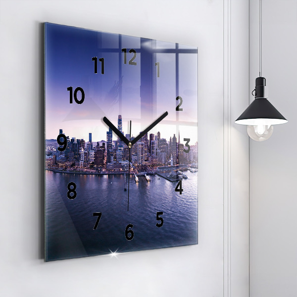 Square glass wall clock View of San Francisco