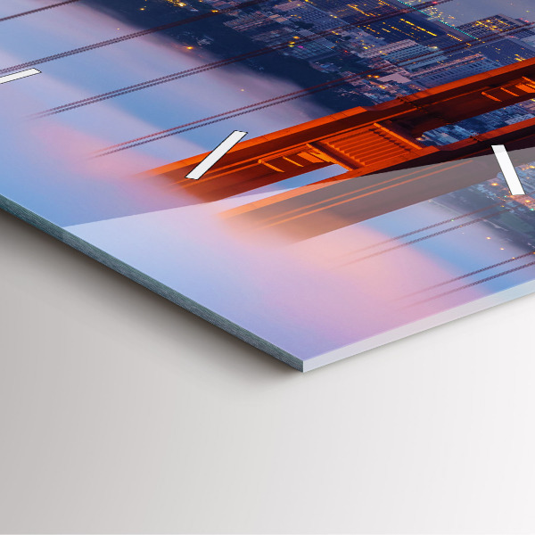 Square glass wall clock San Francisco Bridge