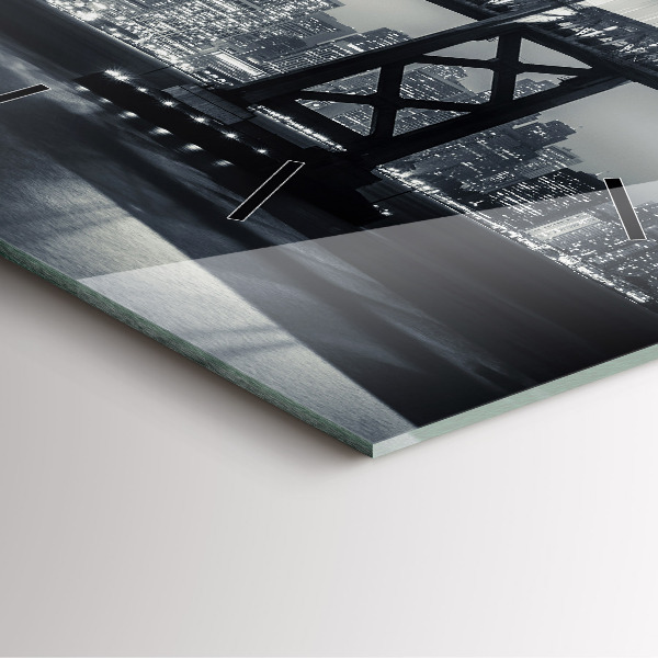 Square glass wall clock San Francisco Bridge at Night