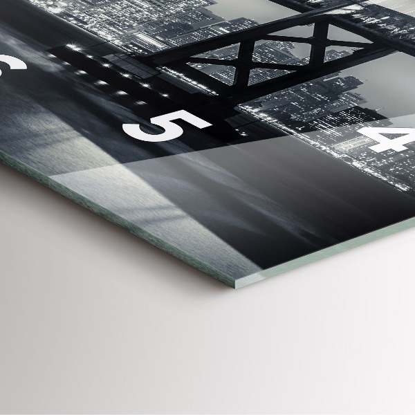 Square glass wall clock San Francisco Bridge at Night