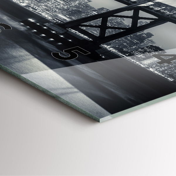 Square glass wall clock San Francisco Bridge at Night