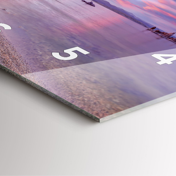 Square glass wall clock California Sunrise