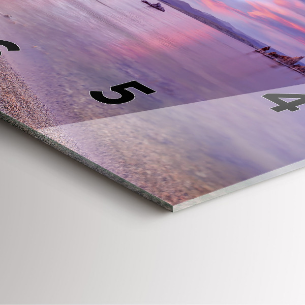 Square glass wall clock California Sunrise