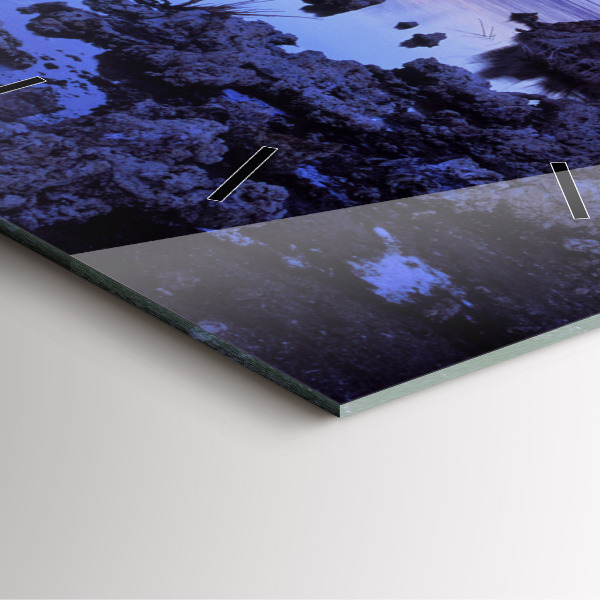 Square glass wall clock Lake California