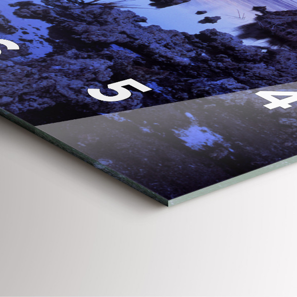 Square glass wall clock Lake California