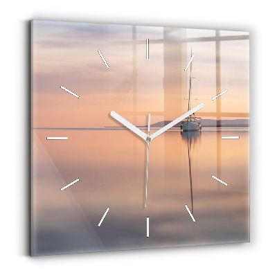 Square glass wall clock Lake Balaton USA