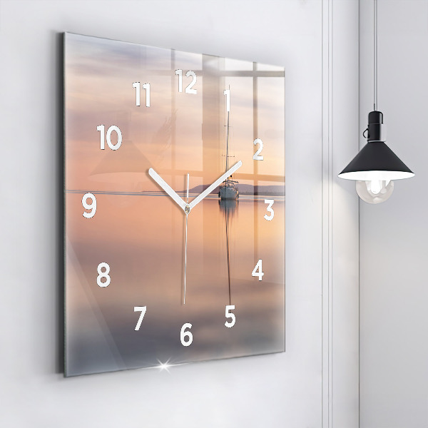 Square glass wall clock Lake Balaton USA