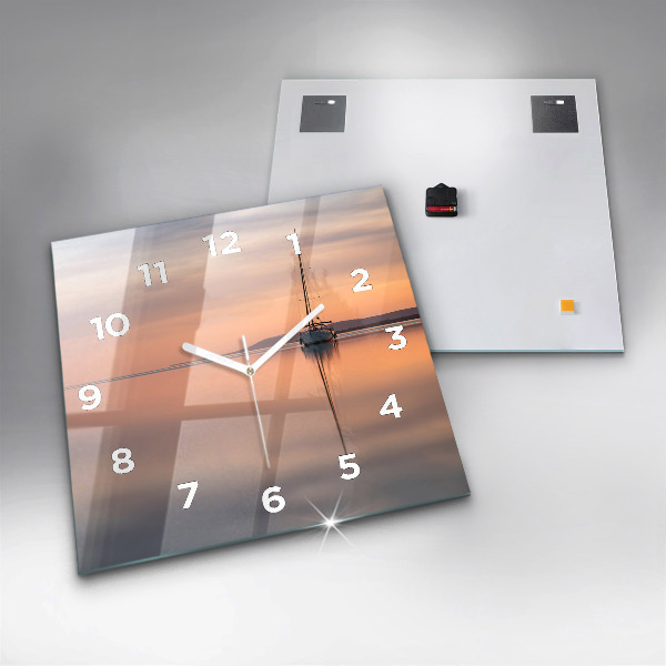 Square glass wall clock Lake Balaton USA