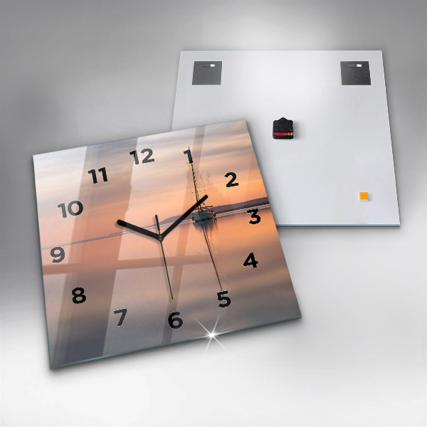 Square glass wall clock Lake Balaton USA