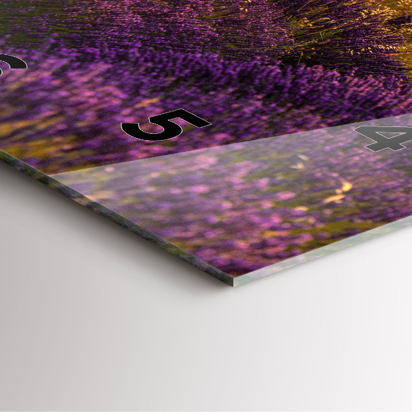 Square glass wall clock Lavender meadow France