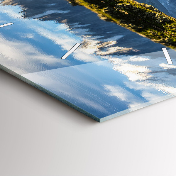 Square glass wall clock Chamonix Valley, French Alps