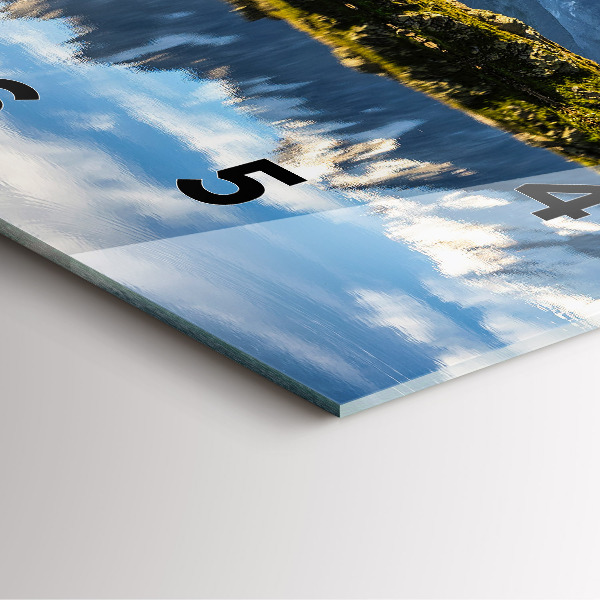 Square glass wall clock Chamonix Valley, French Alps