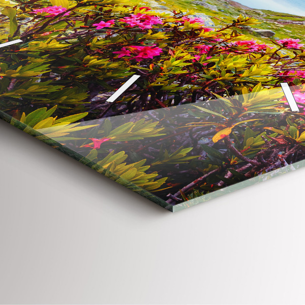 Square glass wall clock Mont Blanc Glacier Chamonix