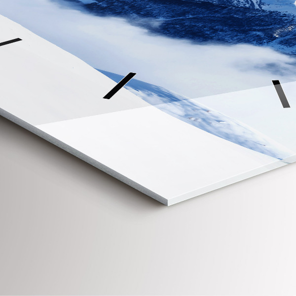 Square glass wall clock Mountain panorama