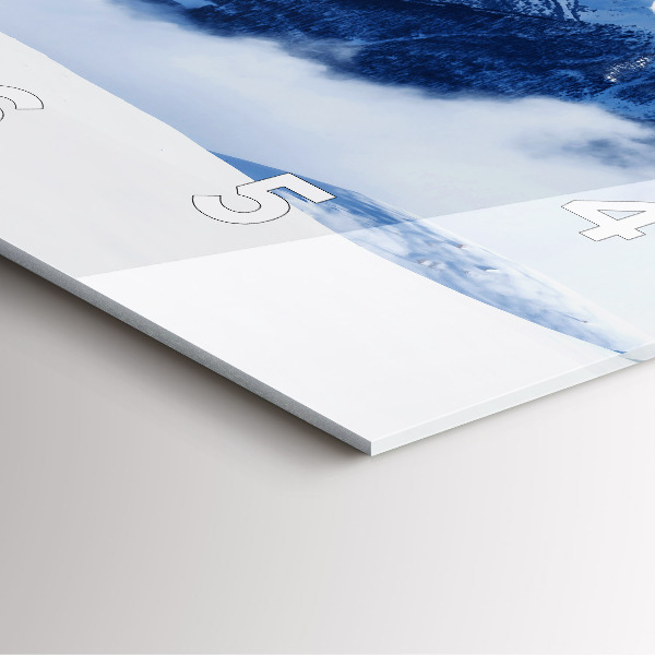 Square glass wall clock Mountain panorama