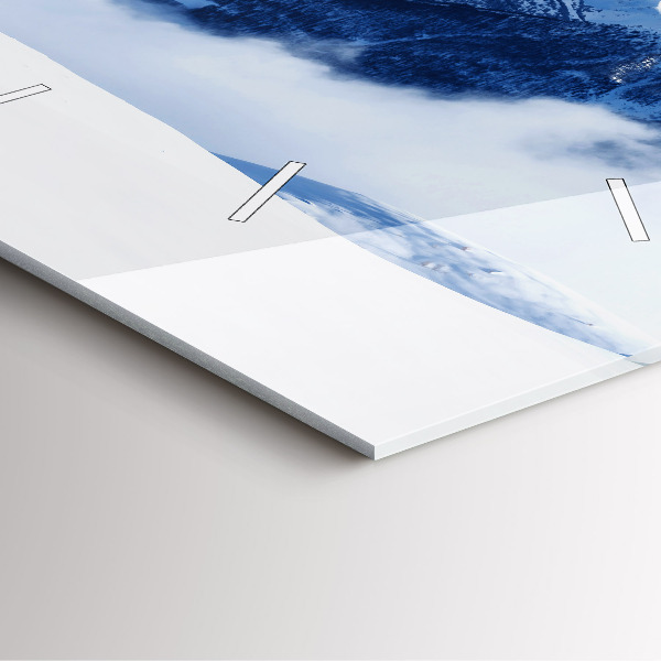 Square glass wall clock Mountain panorama