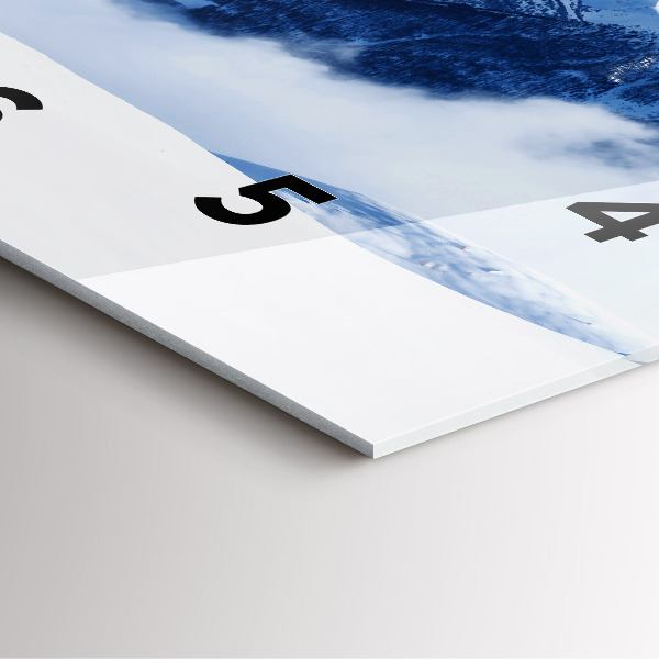 Square glass wall clock Mountain panorama