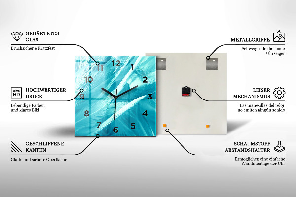 Square glass wall clock Mountain panorama