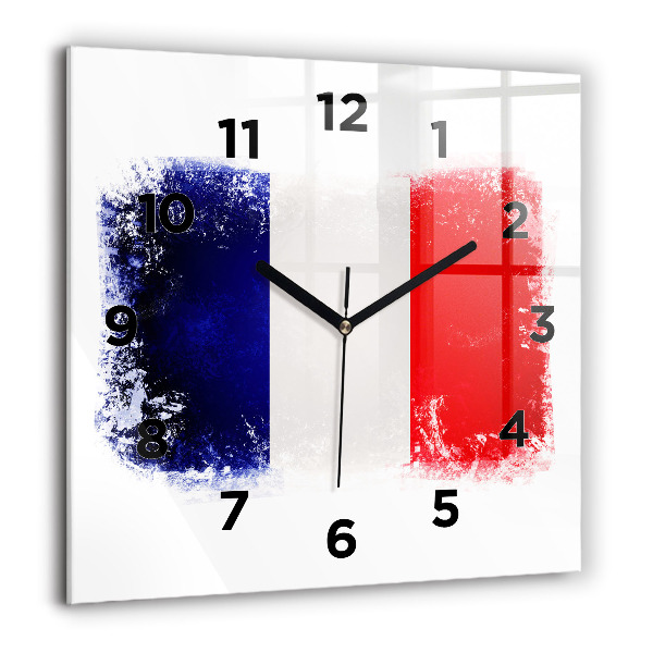 Square glass wall clock Flag of France