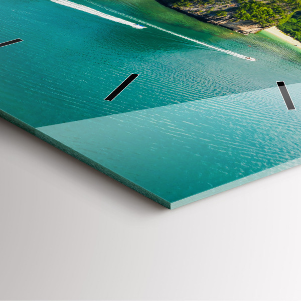 Square glass wall clock Island in Thailand