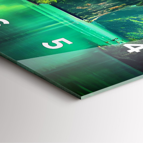 Square glass wall clock Thailand's natural landscape