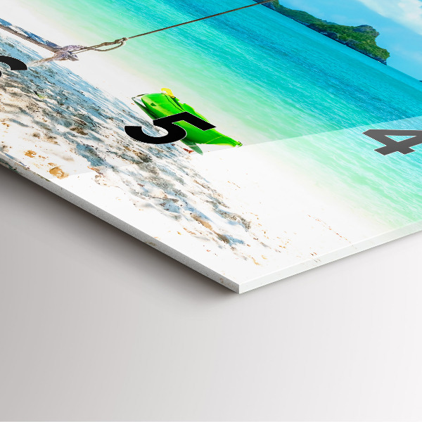Square glass wall clock Sunny island Thailand