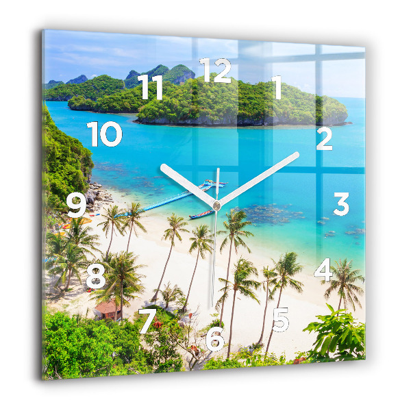 Square glass wall clock National Park Thailand
