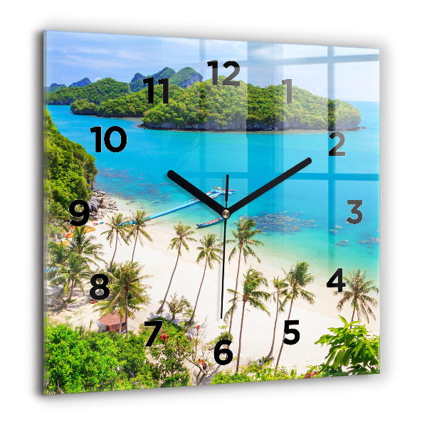 Square glass wall clock National Park Thailand