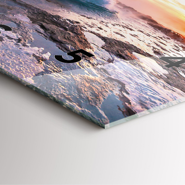 Square glass wall clock Geyser on the island of Iceland