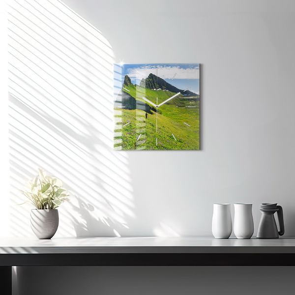 Square glass wall clock Hornstrandir Reserve Iceland