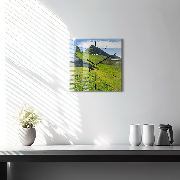Square glass wall clock Hornstrandir Reserve Iceland