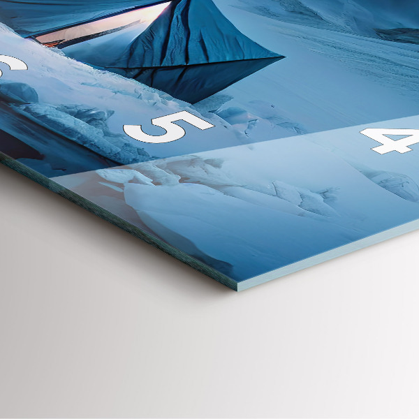 Square glass wall clock Tent in the mountains of Iceland