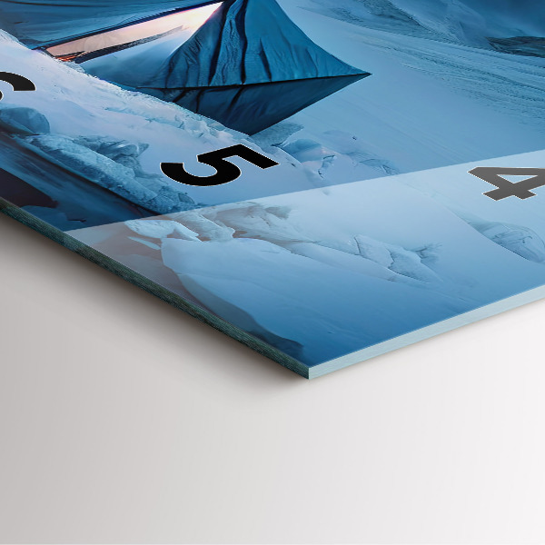 Square glass wall clock Tent in the mountains of Iceland