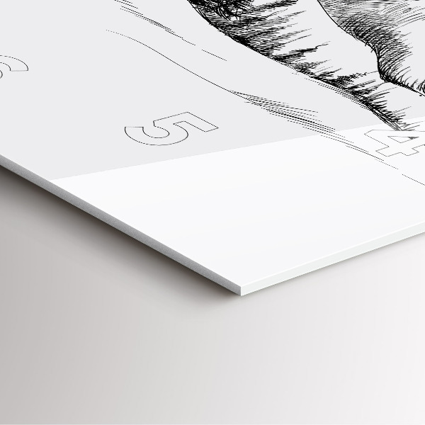 Square glass wall clock Drawn mountains