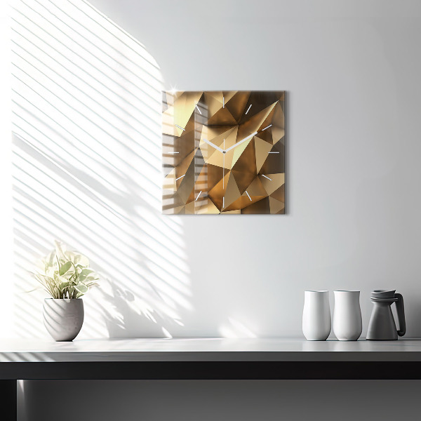 Square glass wall clock Geometric texture