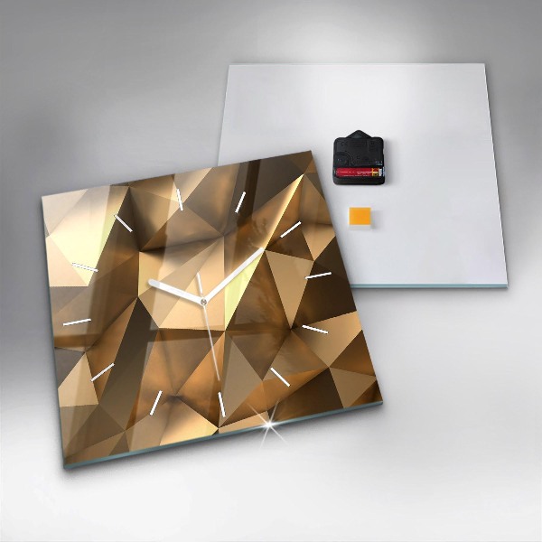 Square glass wall clock Geometric texture