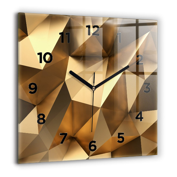 Square glass wall clock Geometric texture