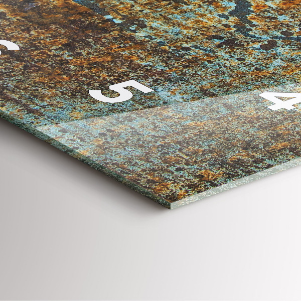 Square glass wall clock Old Metal Texture