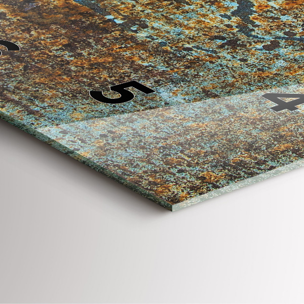 Square glass wall clock Old Metal Texture