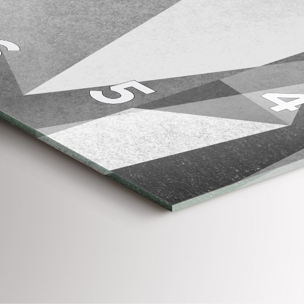 Square glass wall clock Gray Geometric Abstraction