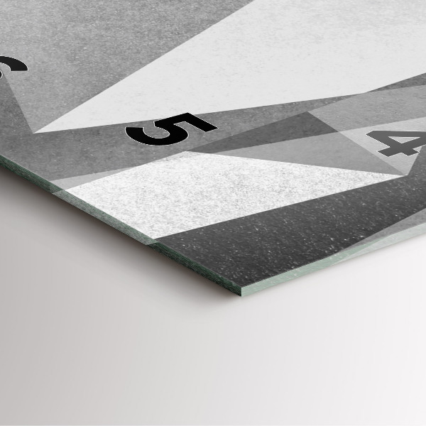 Square glass wall clock Gray Geometric Abstraction