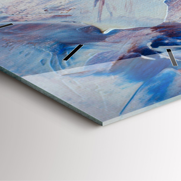 Square glass wall clock Abstract paint texture